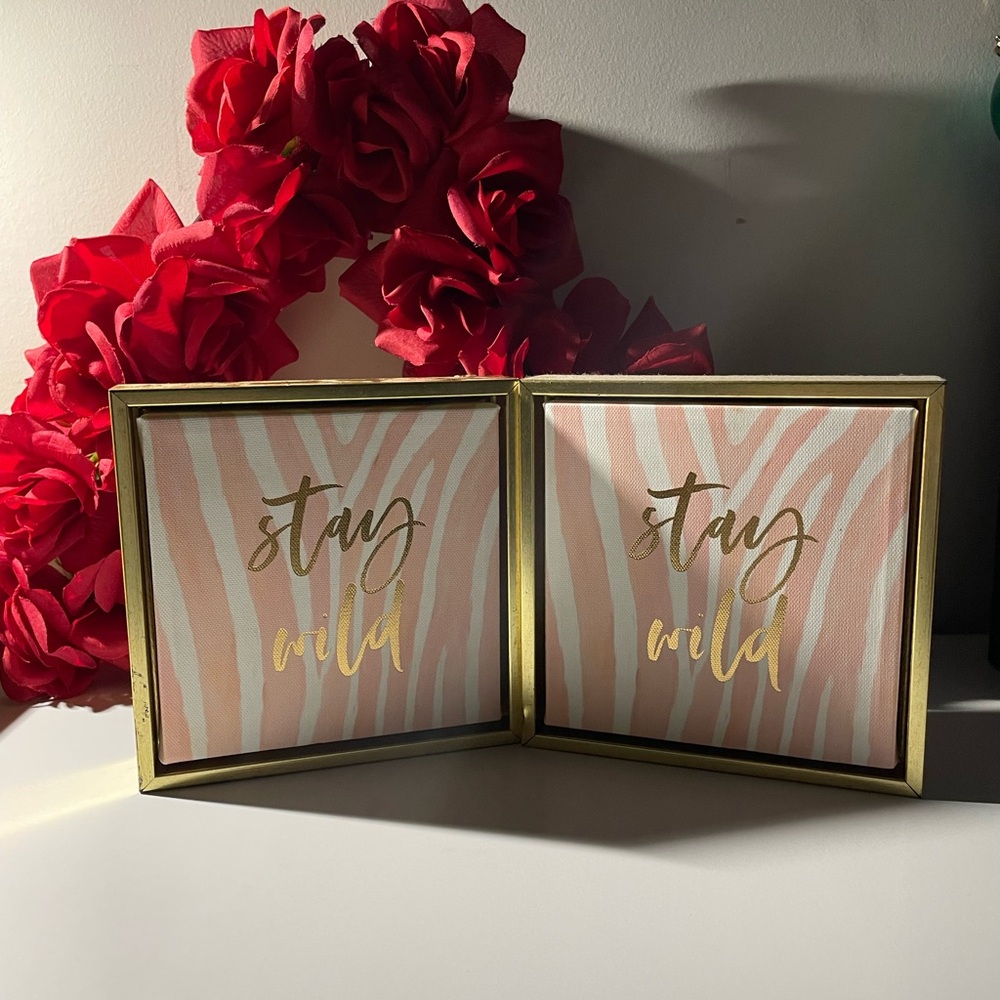 Opalhouse Pink and Gold 'Stay Wild' Wall Art